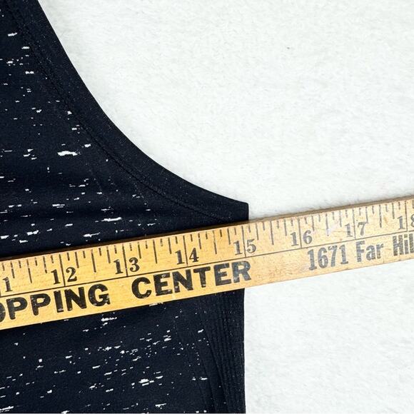 Athleta Speedlight Speckle Stretch Ruched Racerback Tank Black Speck Size S Yoga - Picture 13 of 14